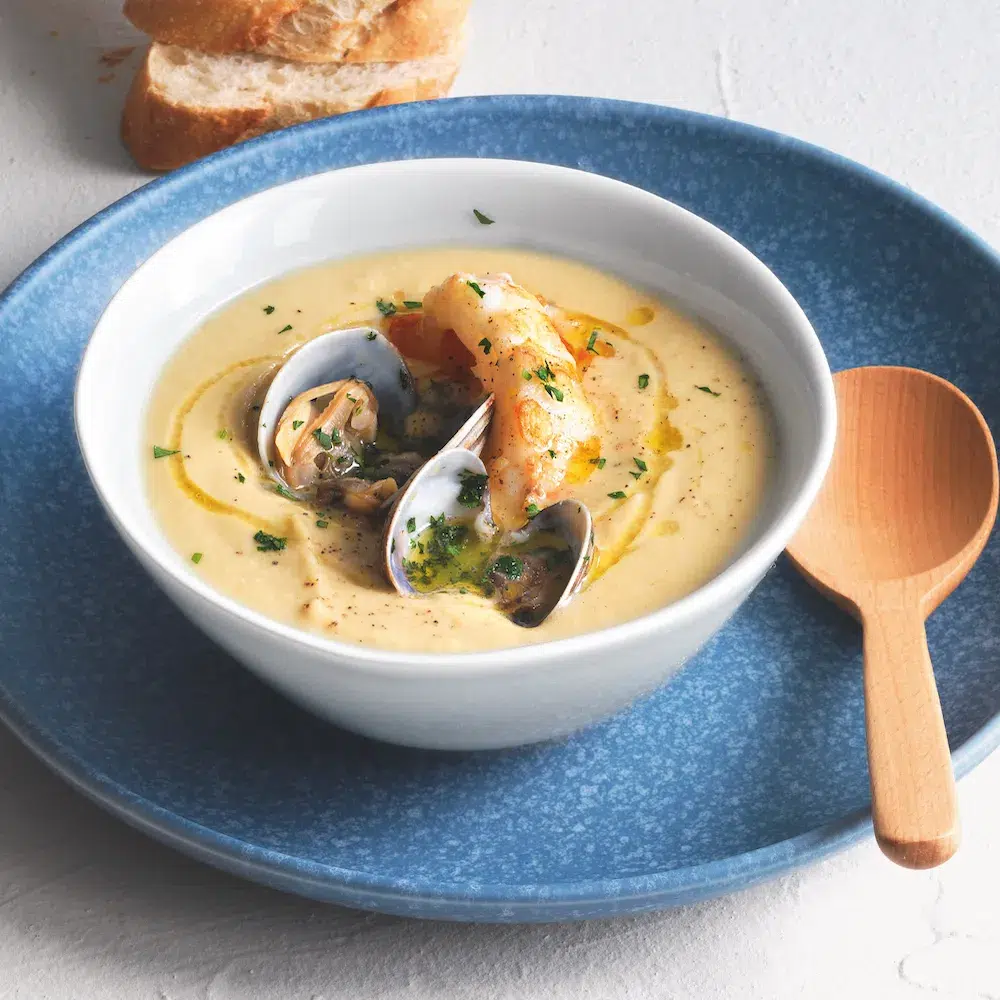 CREMA DI CECI CON VONGOLE VERACI